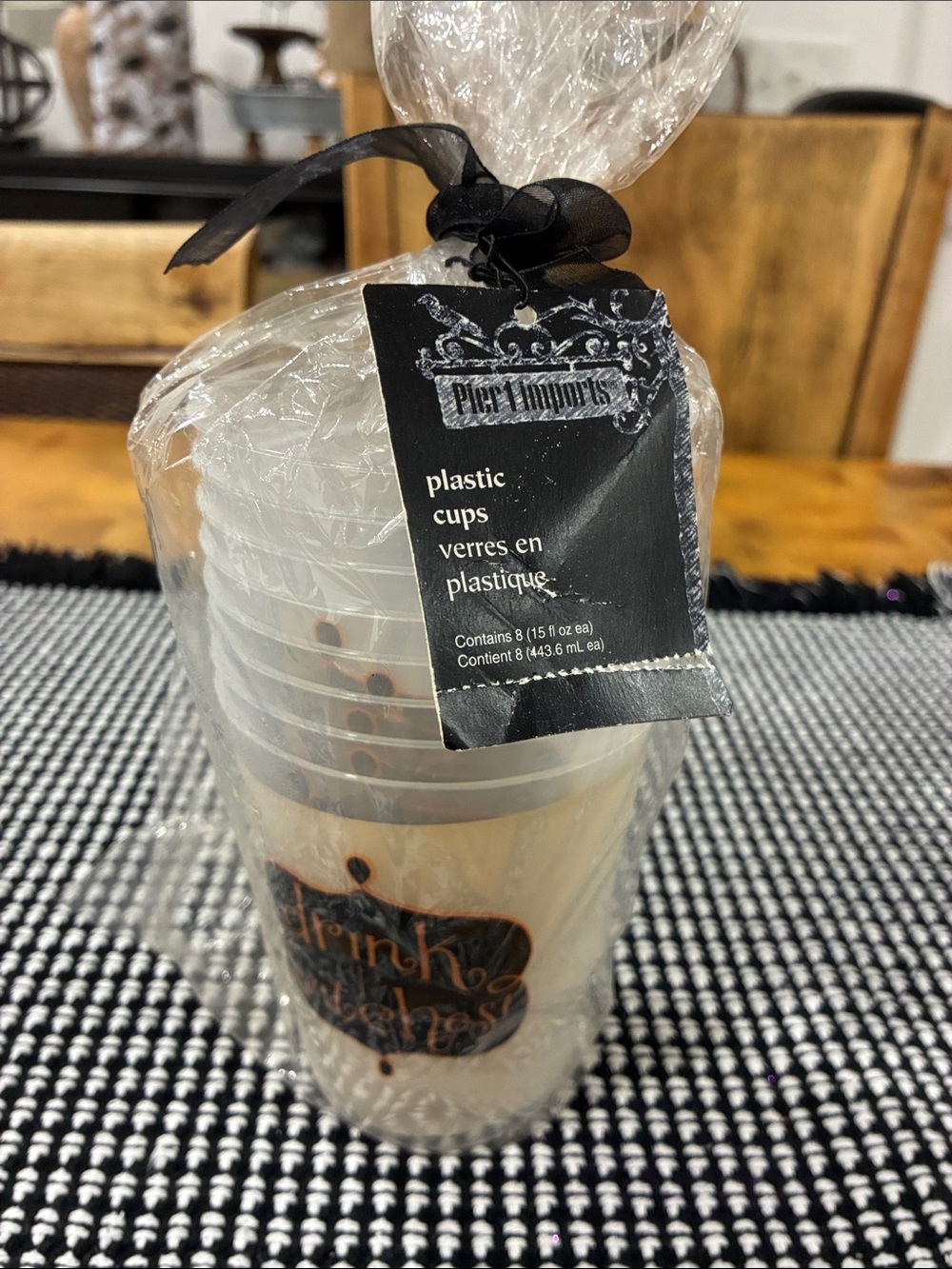🍁Pier 1 Halloween Plastic Party Cups - Clear (Pack of 8)